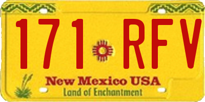 NM license plate 171RFV
