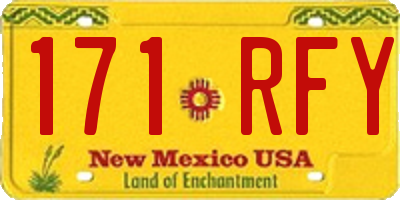 NM license plate 171RFY