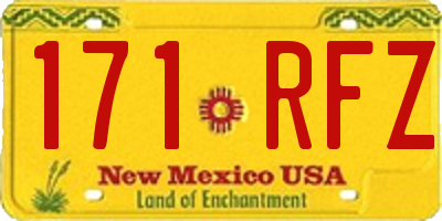 NM license plate 171RFZ
