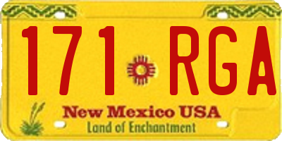 NM license plate 171RGA
