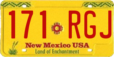 NM license plate 171RGJ
