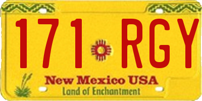 NM license plate 171RGY