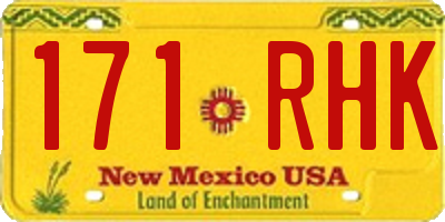 NM license plate 171RHK