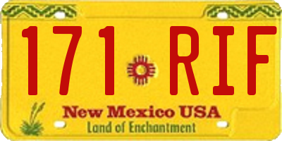 NM license plate 171RIF