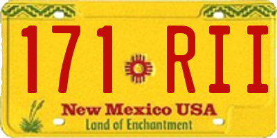 NM license plate 171RII