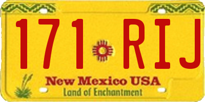 NM license plate 171RIJ