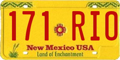 NM license plate 171RIO