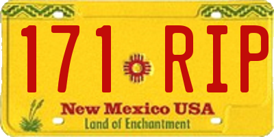 NM license plate 171RIP