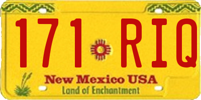 NM license plate 171RIQ
