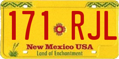 NM license plate 171RJL
