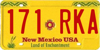 NM license plate 171RKA
