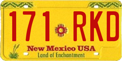 NM license plate 171RKD