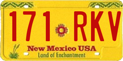 NM license plate 171RKV