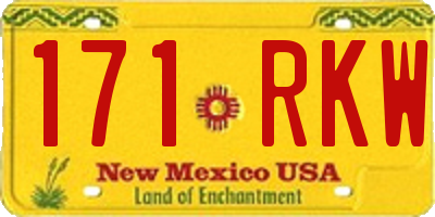 NM license plate 171RKW