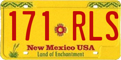 NM license plate 171RLS