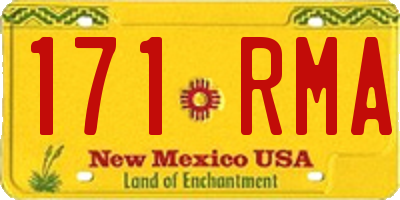 NM license plate 171RMA