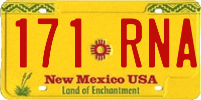 NM license plate 171RNA