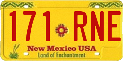 NM license plate 171RNE