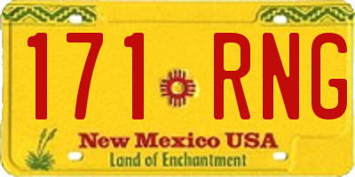 NM license plate 171RNG