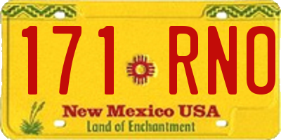 NM license plate 171RNO