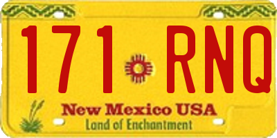 NM license plate 171RNQ