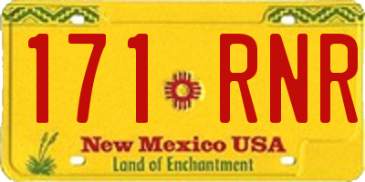 NM license plate 171RNR