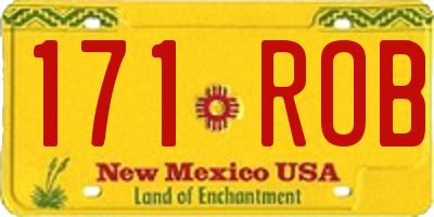 NM license plate 171ROB
