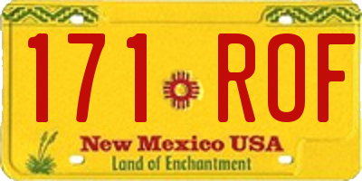 NM license plate 171ROF