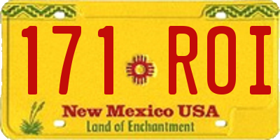 NM license plate 171ROI