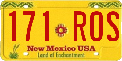 NM license plate 171ROS