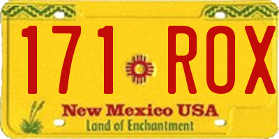 NM license plate 171ROX