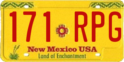 NM license plate 171RPG