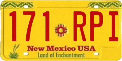 NM license plate 171RPI