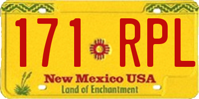 NM license plate 171RPL