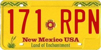 NM license plate 171RPN