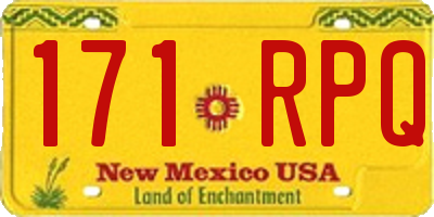 NM license plate 171RPQ