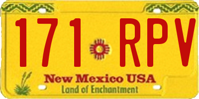 NM license plate 171RPV