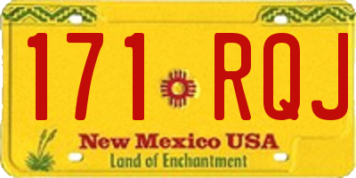 NM license plate 171RQJ