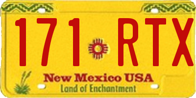 NM license plate 171RTX