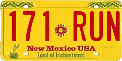 NM license plate 171RUN