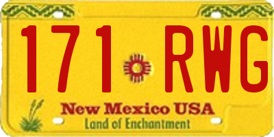 NM license plate 171RWG
