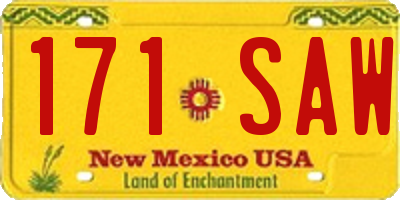 NM license plate 171SAW