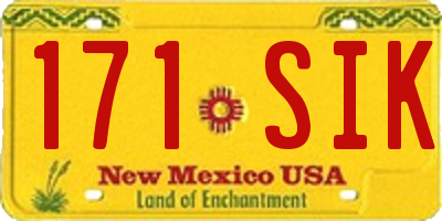 NM license plate 171SIK