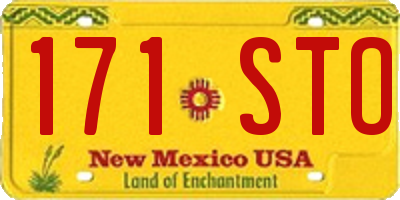 NM license plate 171STO