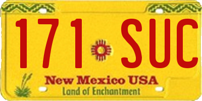 NM license plate 171SUC