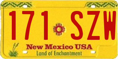 NM license plate 171SZW