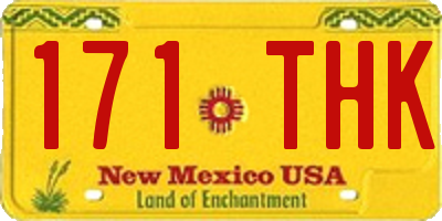 NM license plate 171THK
