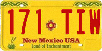 NM license plate 171TIW