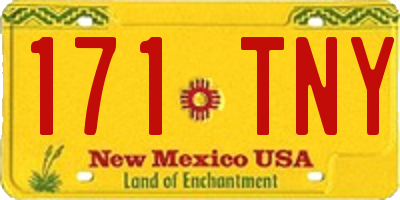 NM license plate 171TNY