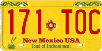 NM license plate 171TOC